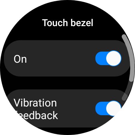 the touch bezel settings