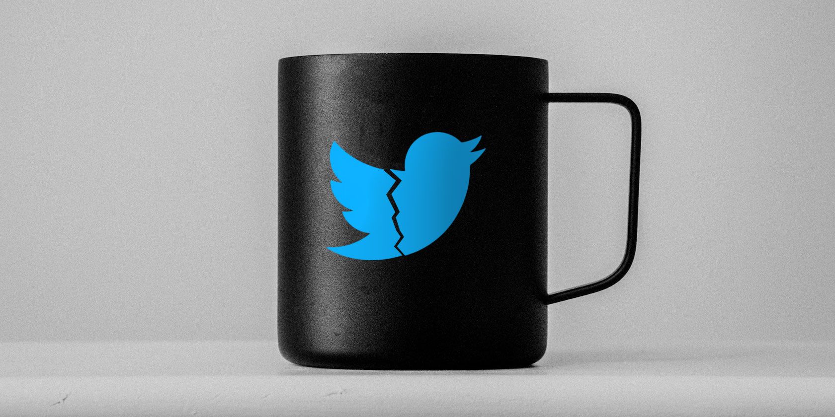 Twitter logo on a cup