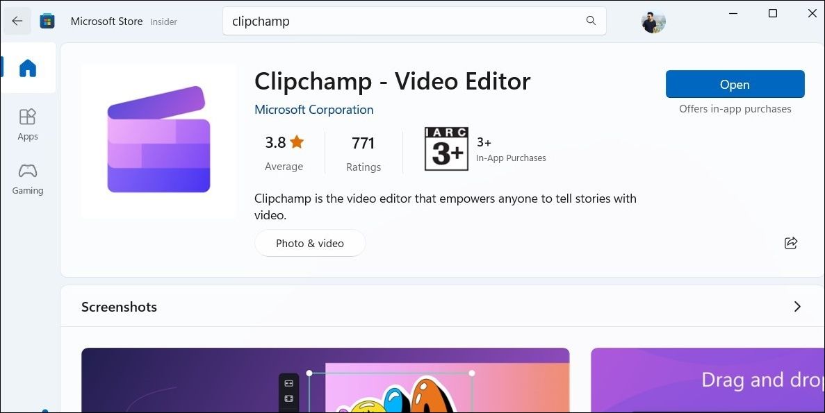 Cập nhật Ứng dụng Clipchamp trong Windows