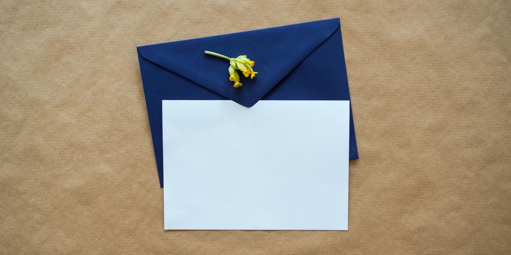 White Paper and Blue Envelope for Formal Letter