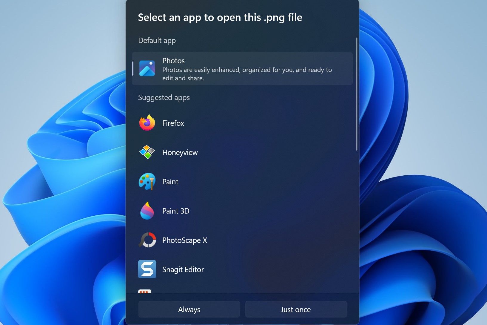 Windows Menyarankan Beberapa Aplikasi untuk Membuka File Gambar dalam Format PNG