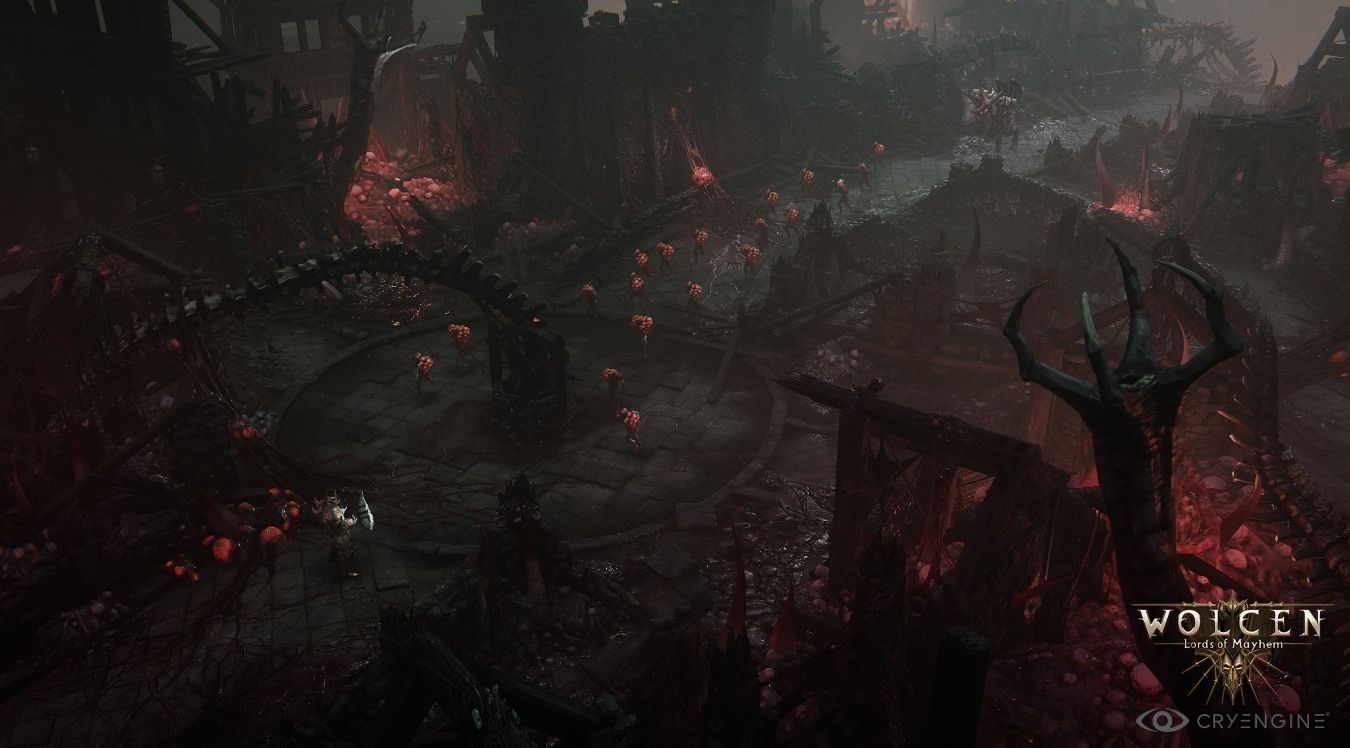 A promotional image of the environment of Wolcen Lords of Mayhem 