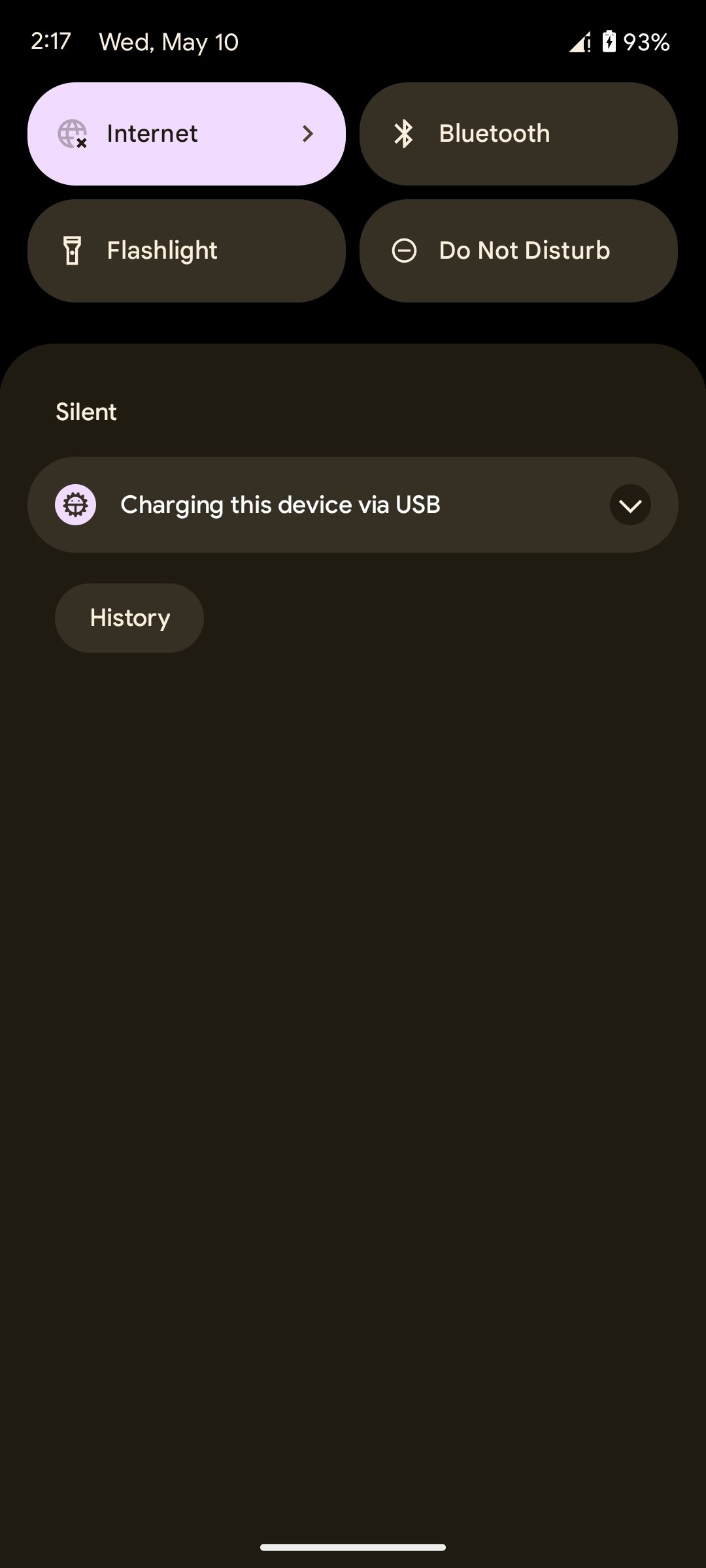 Android USB preference setting notification