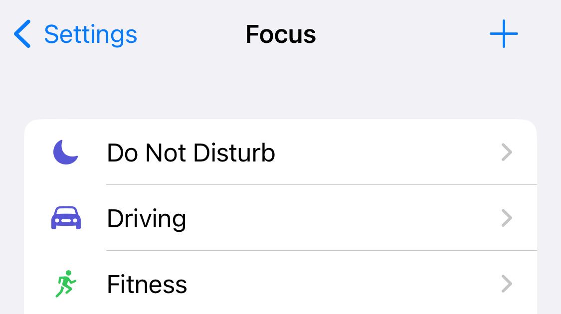 Option to add new Focus mode on iPhone