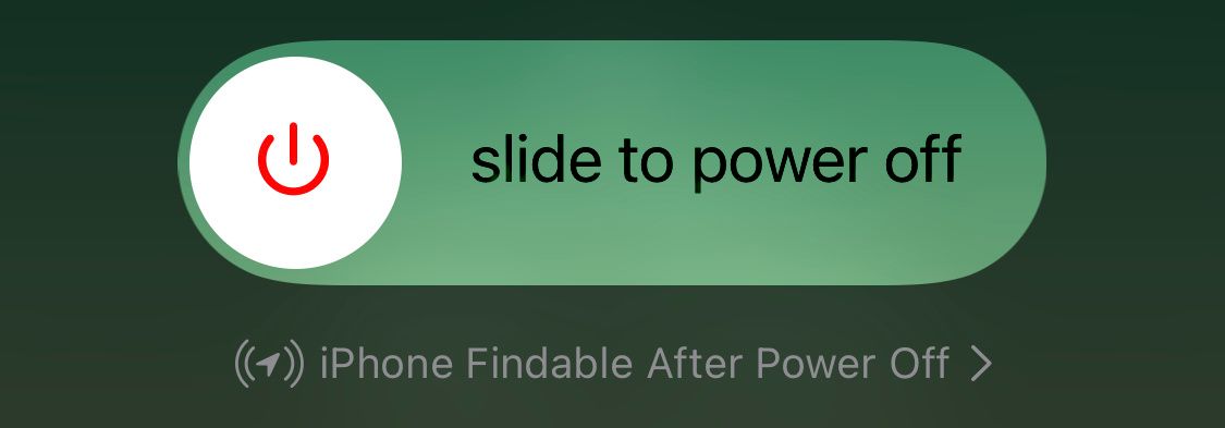 Slide to power off option on iPhone.