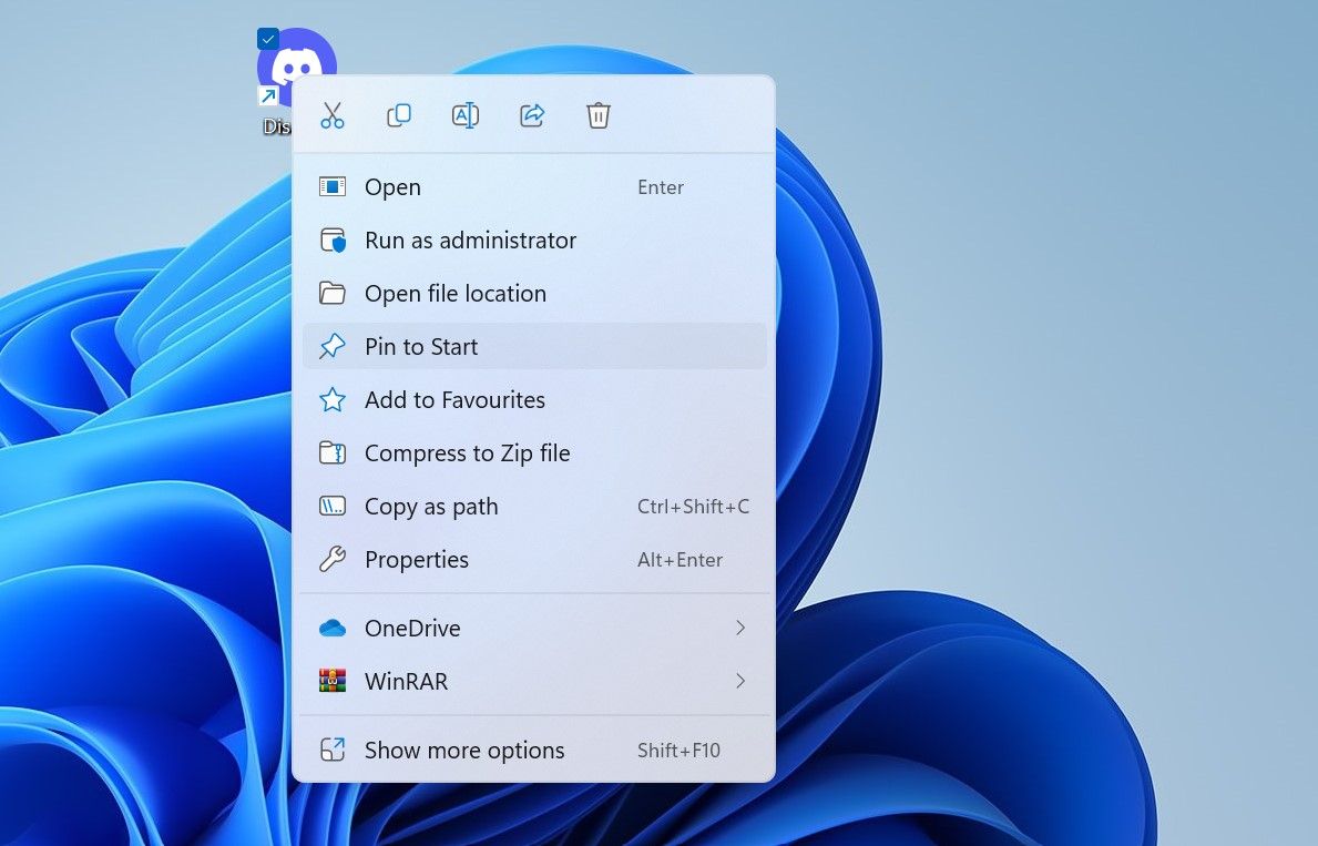 Sematkan Ikon Desktop untuk Memulai Dari Menu Konteks