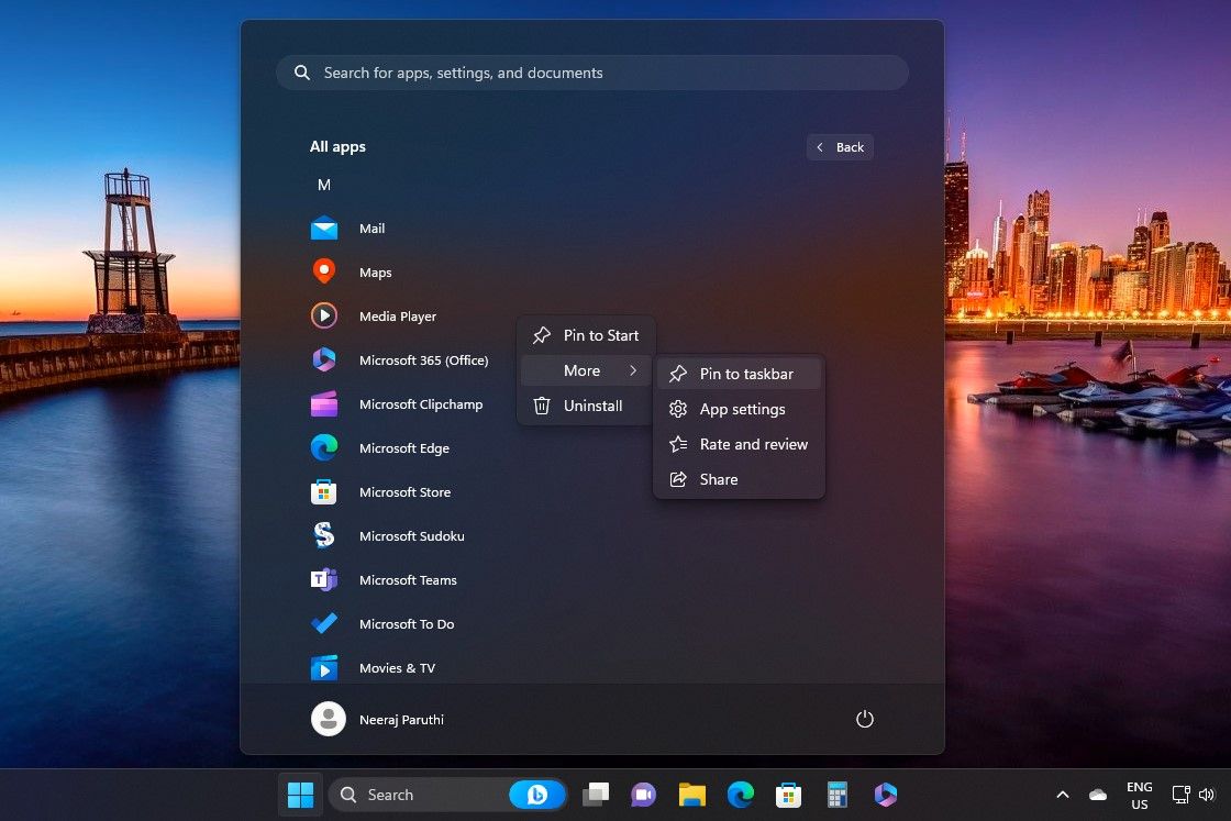 App Being Pinned from All Apps in Start Menu