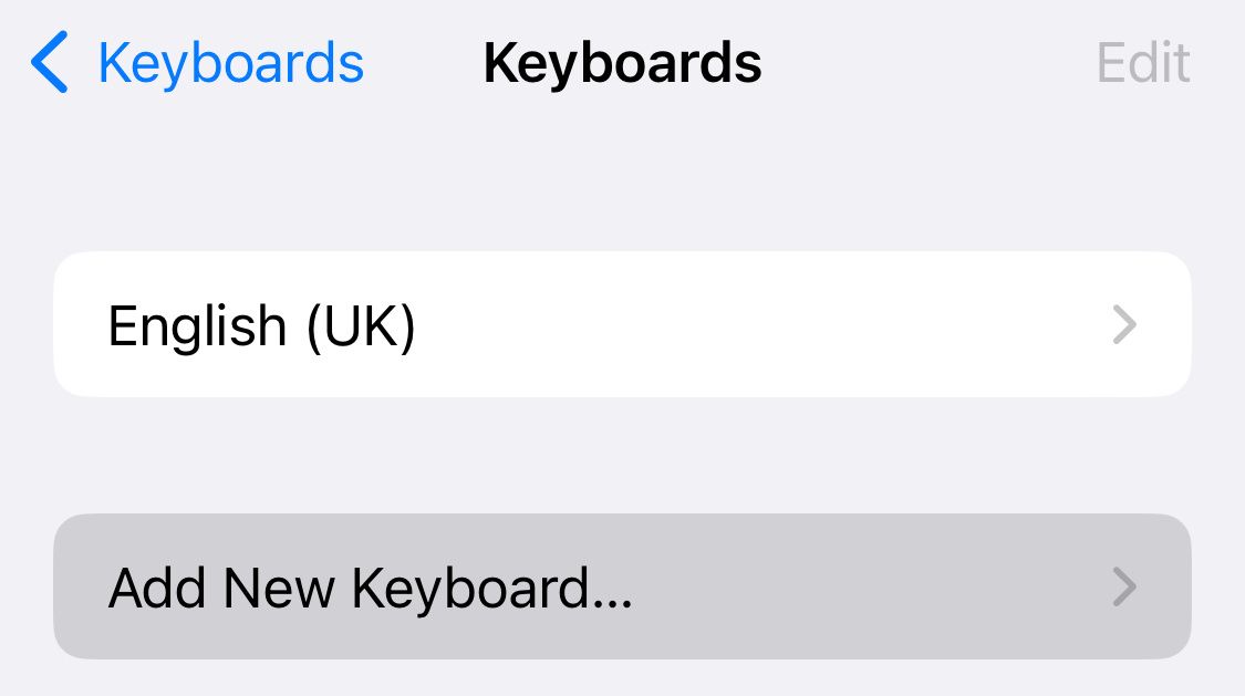 Tambahkan Keyboard Baru di Pengaturan Umum iPhone.