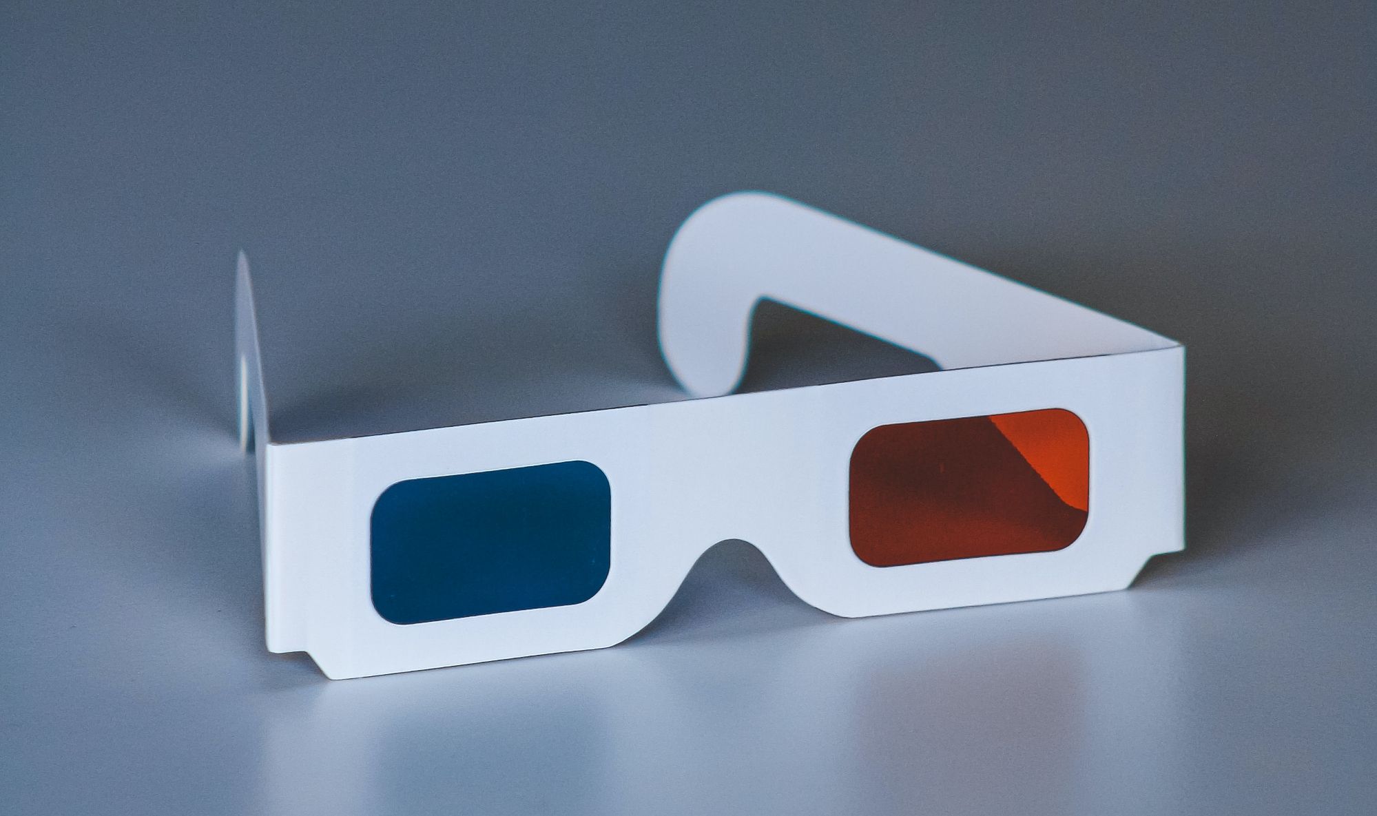 image of white cardboard 3d glasses