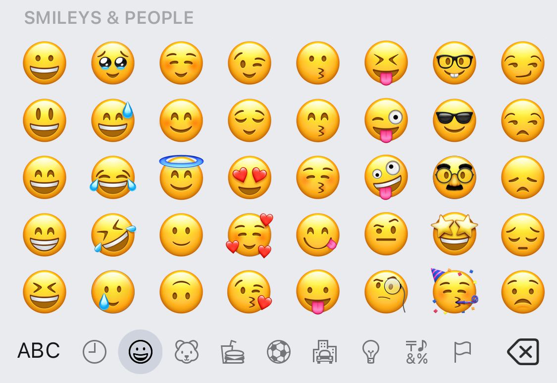Keyboard emoji di iPhone.