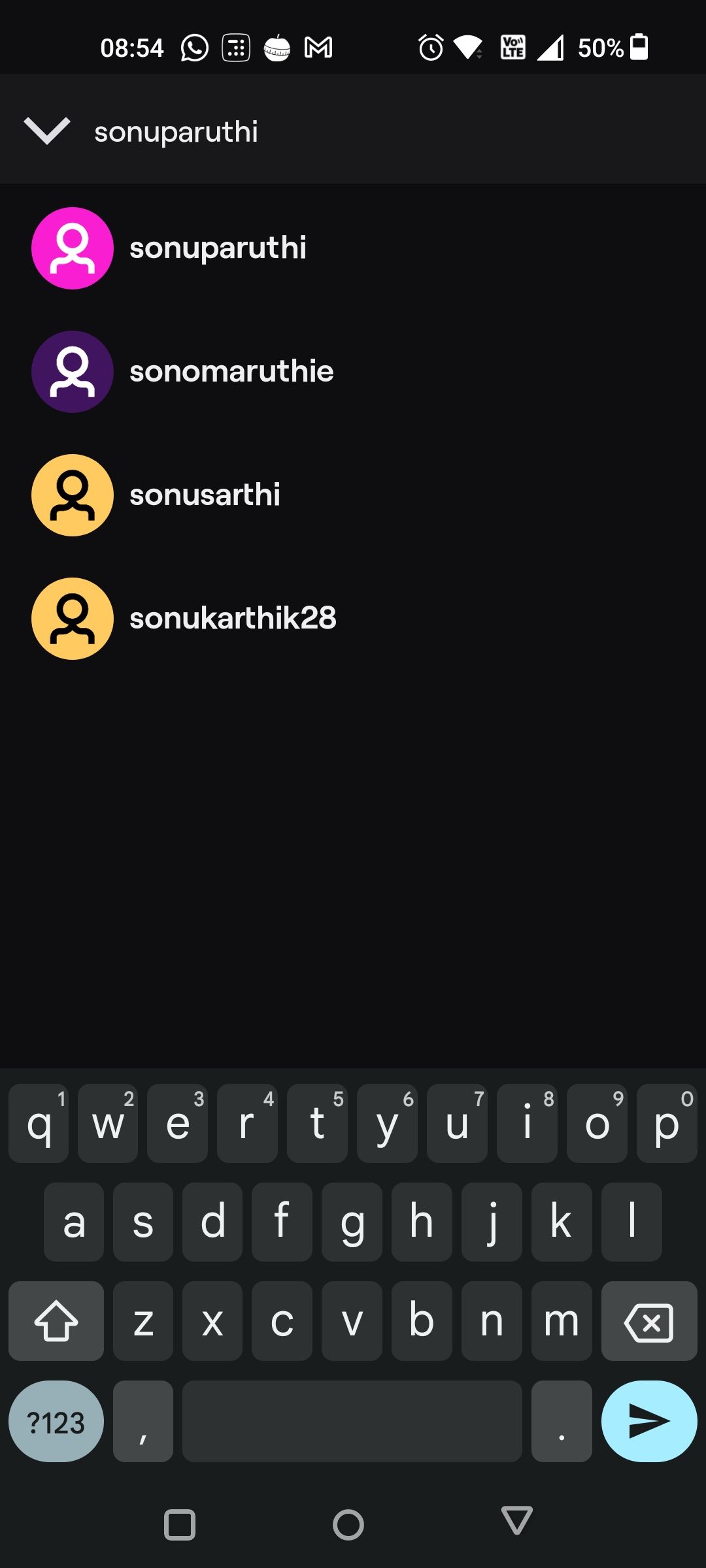 User Search on Start a Whisper Page