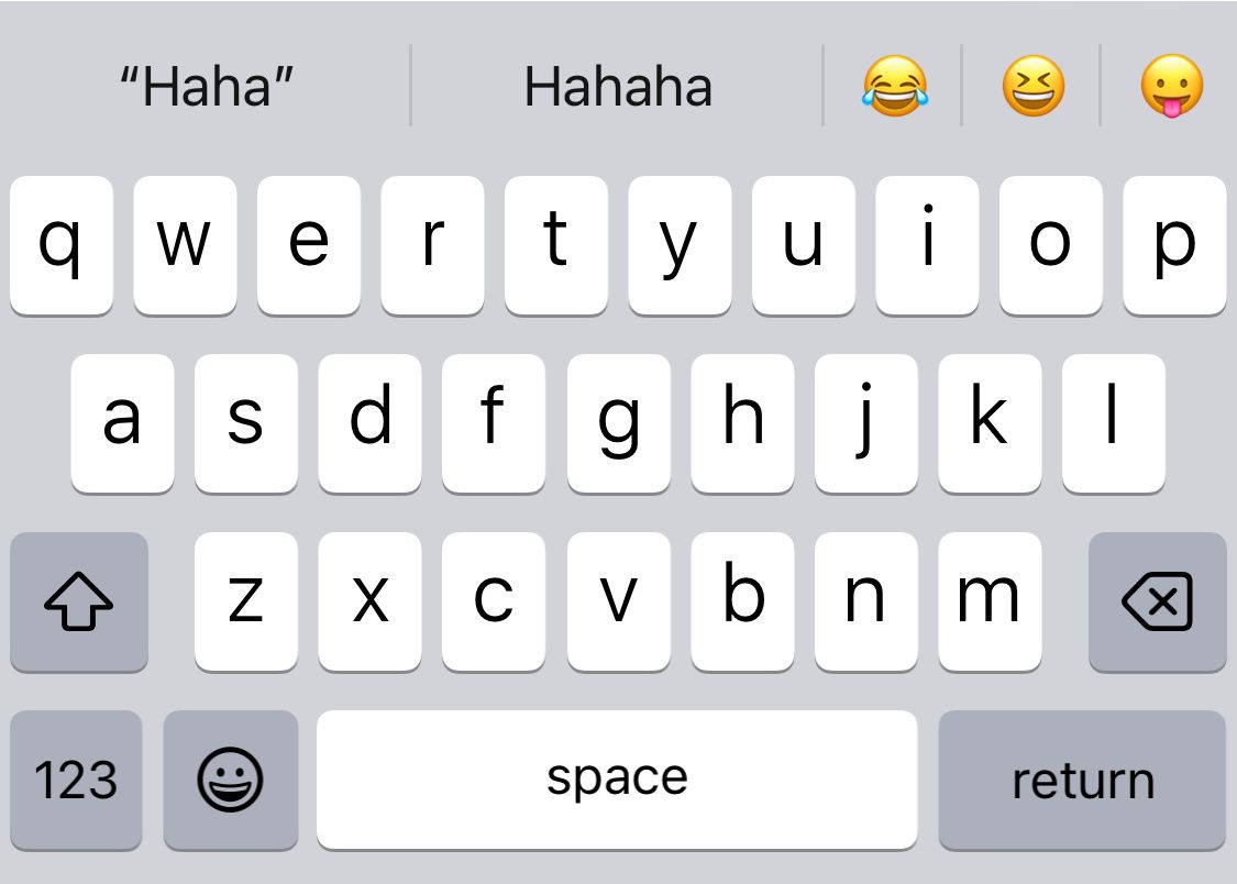 Emoji Prediktif menampilkan opsi tertawa.