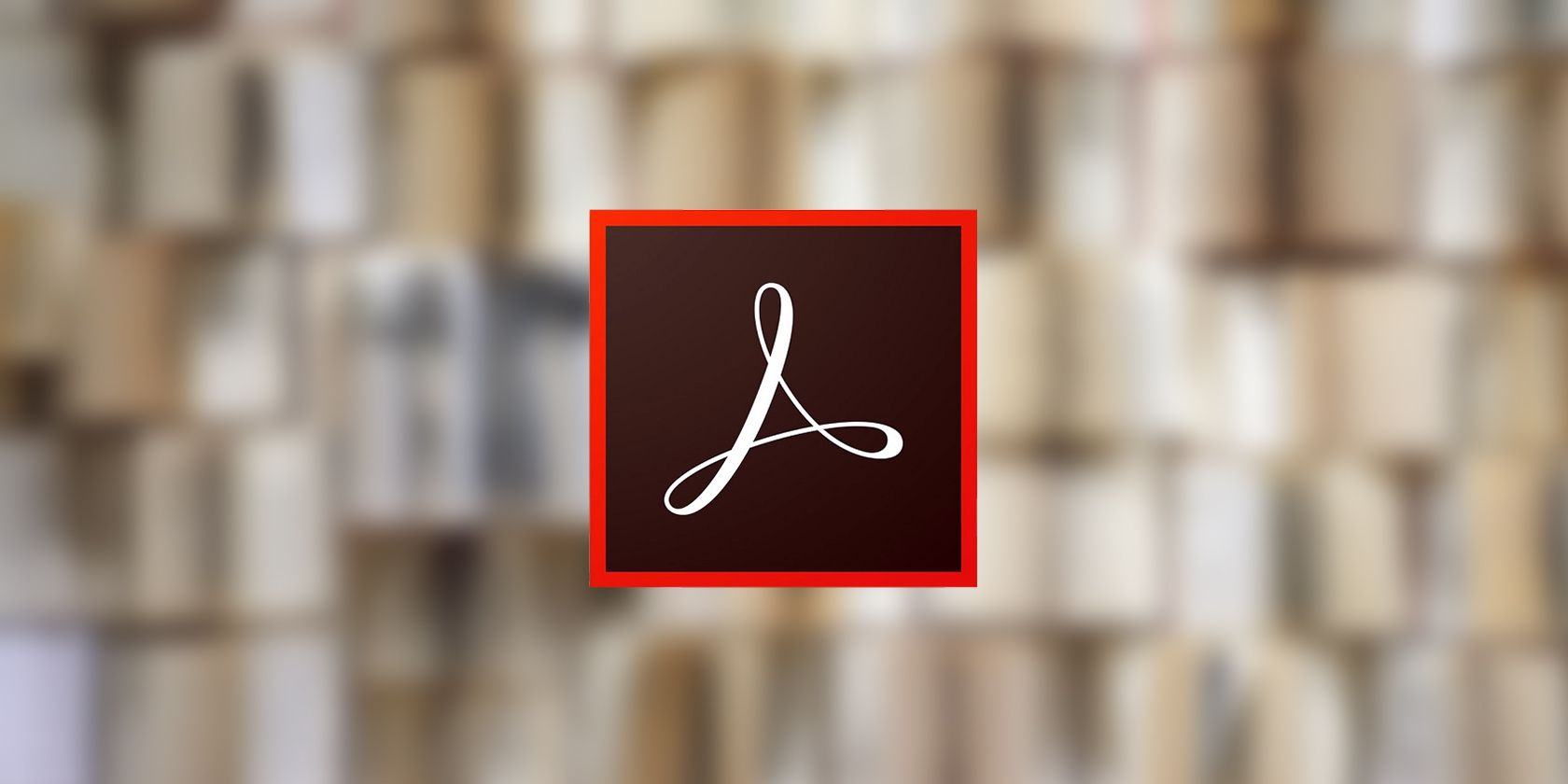 Adobe Acrobat logo on a book wall. 