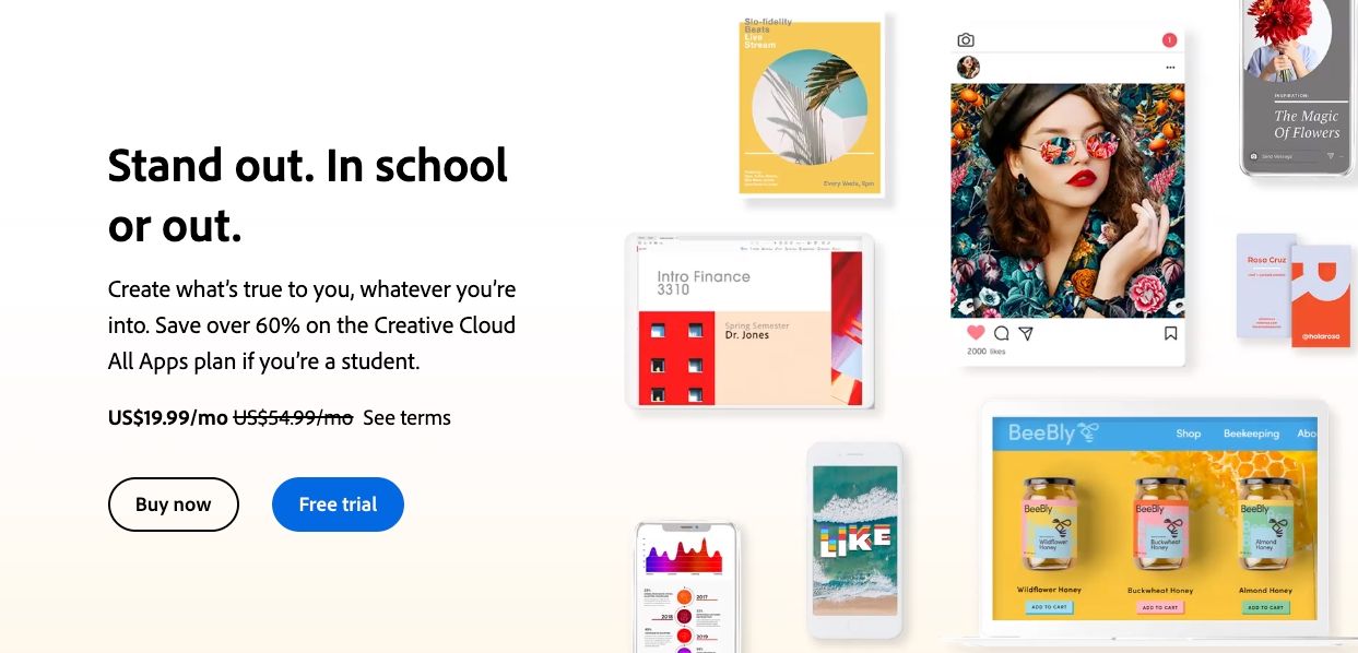 Adobe Creative Cloud discount page
