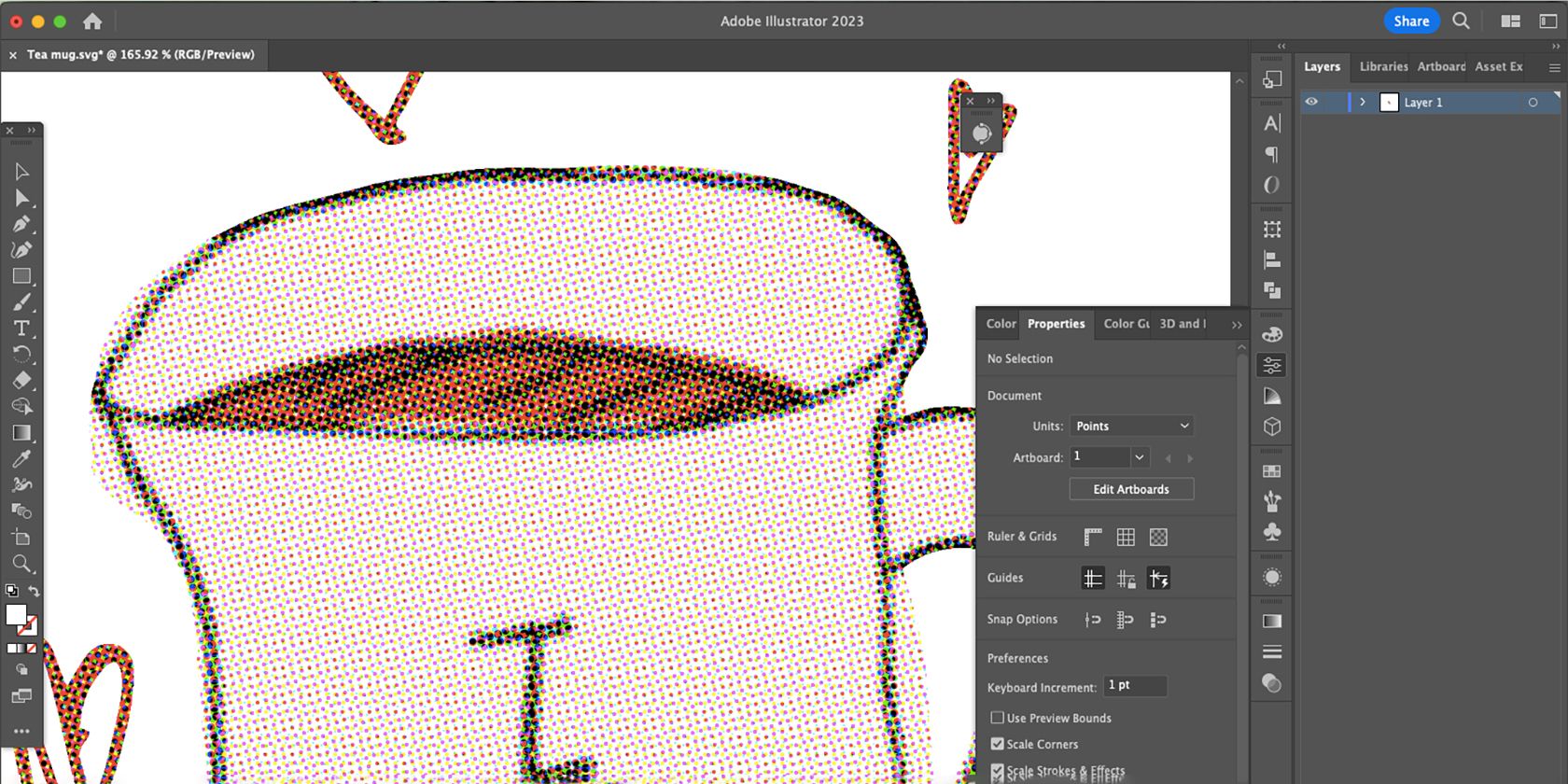 Adobe Illustrator Color Halftone results.