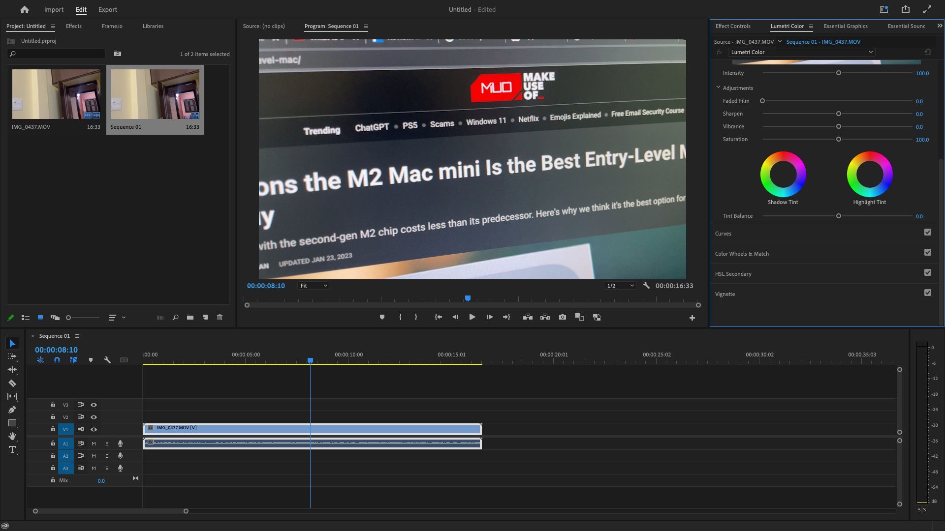 Adobe Premiere Pro on macOS