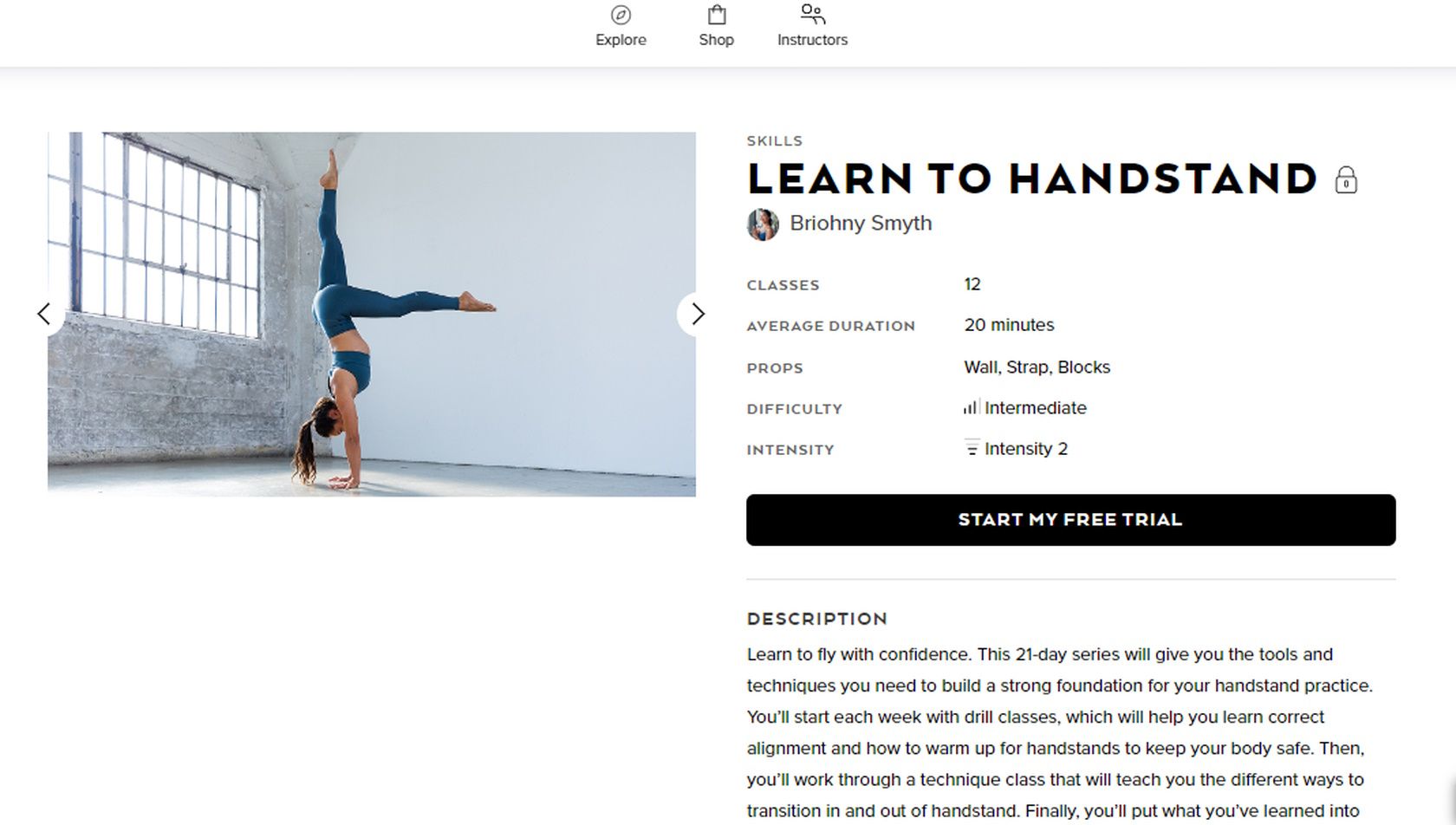 Alo moves learn to handstand series