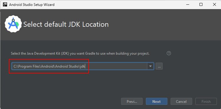 Android Studio default JDK