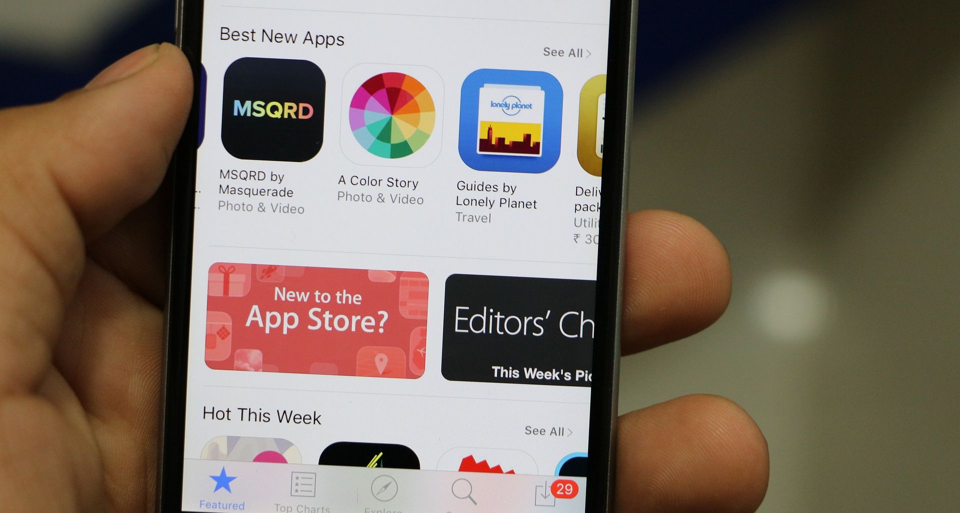 app store application open on smartphone