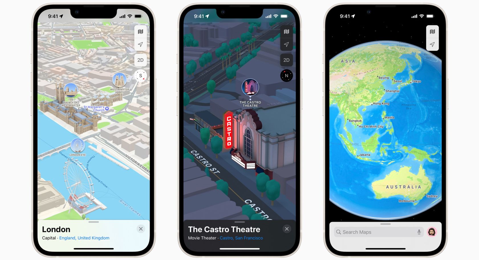 Apple Maps running on iPhones