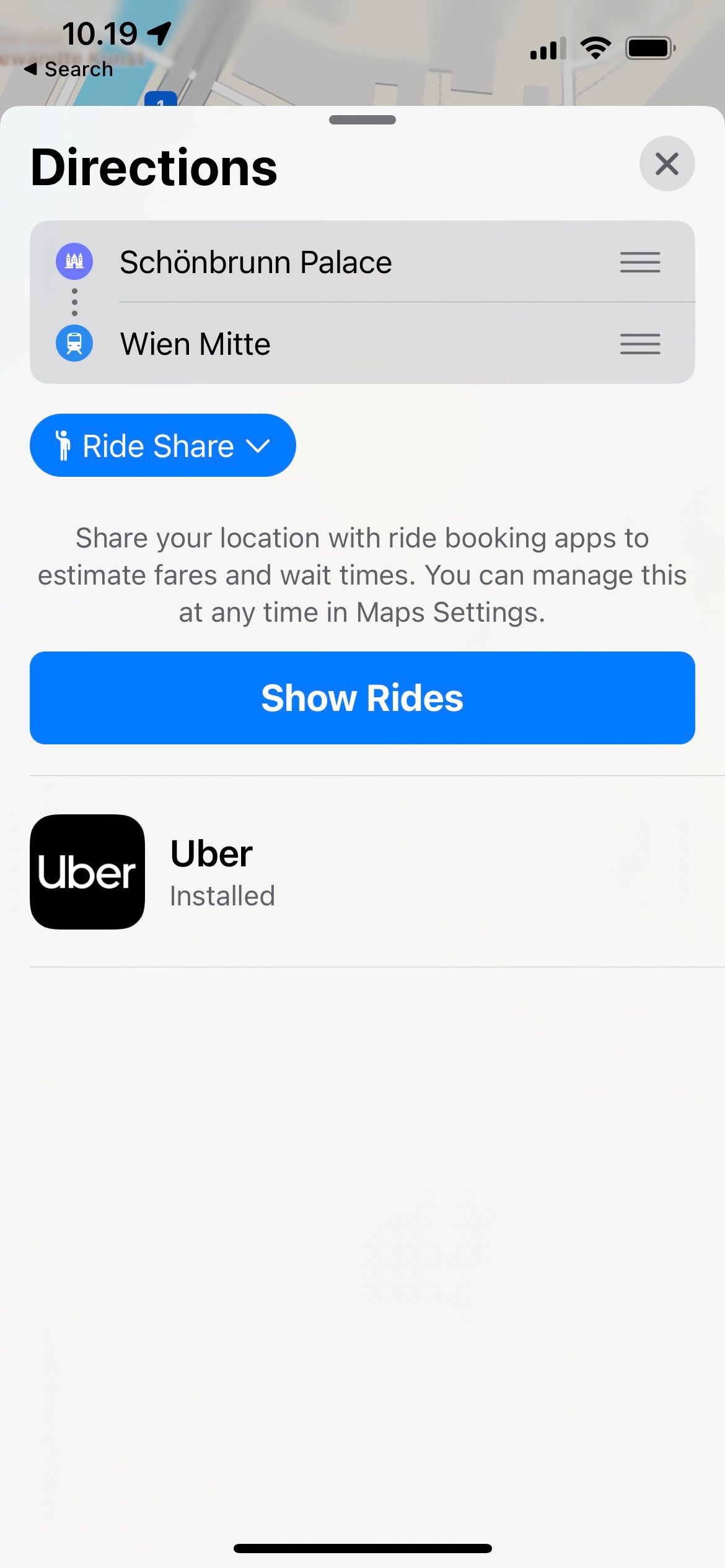 Apple Maps Uber Integration