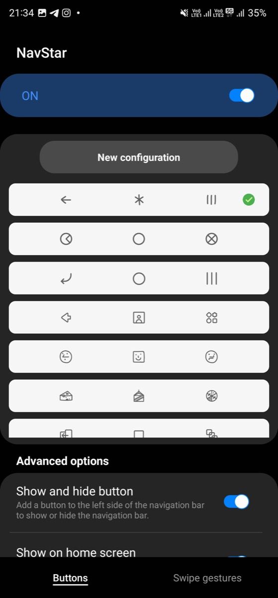 button-based navigation system customization options