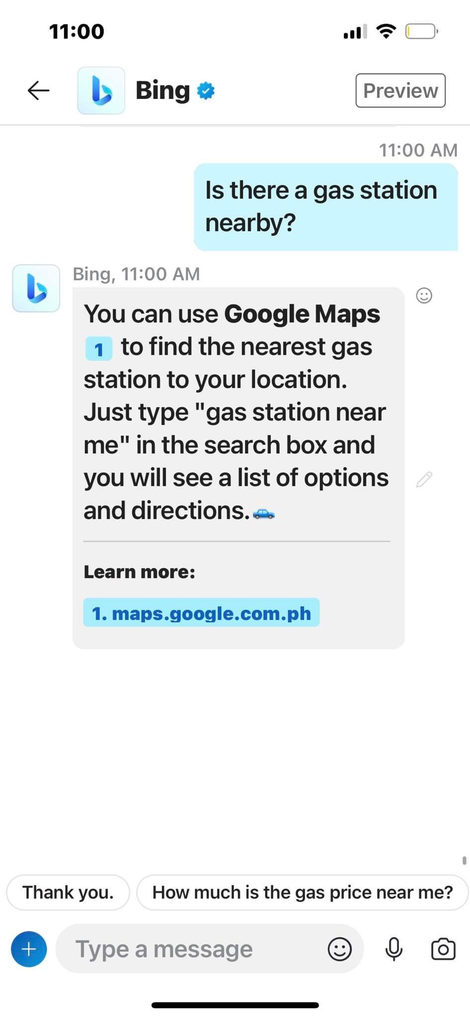Bing AI Can't Detect Nearby Gas Stations