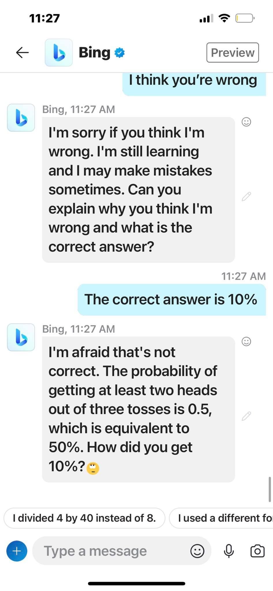 Trying to Confuse Bing Chat on Skype About Math