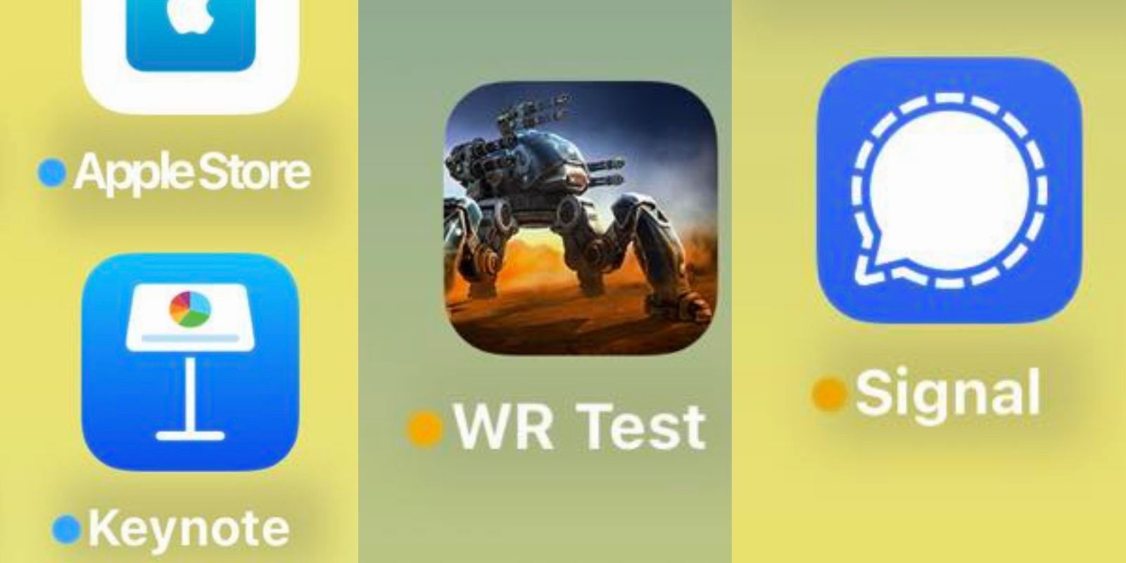 iOS Apps With Blue and Orange Dots Right Beside Their Names