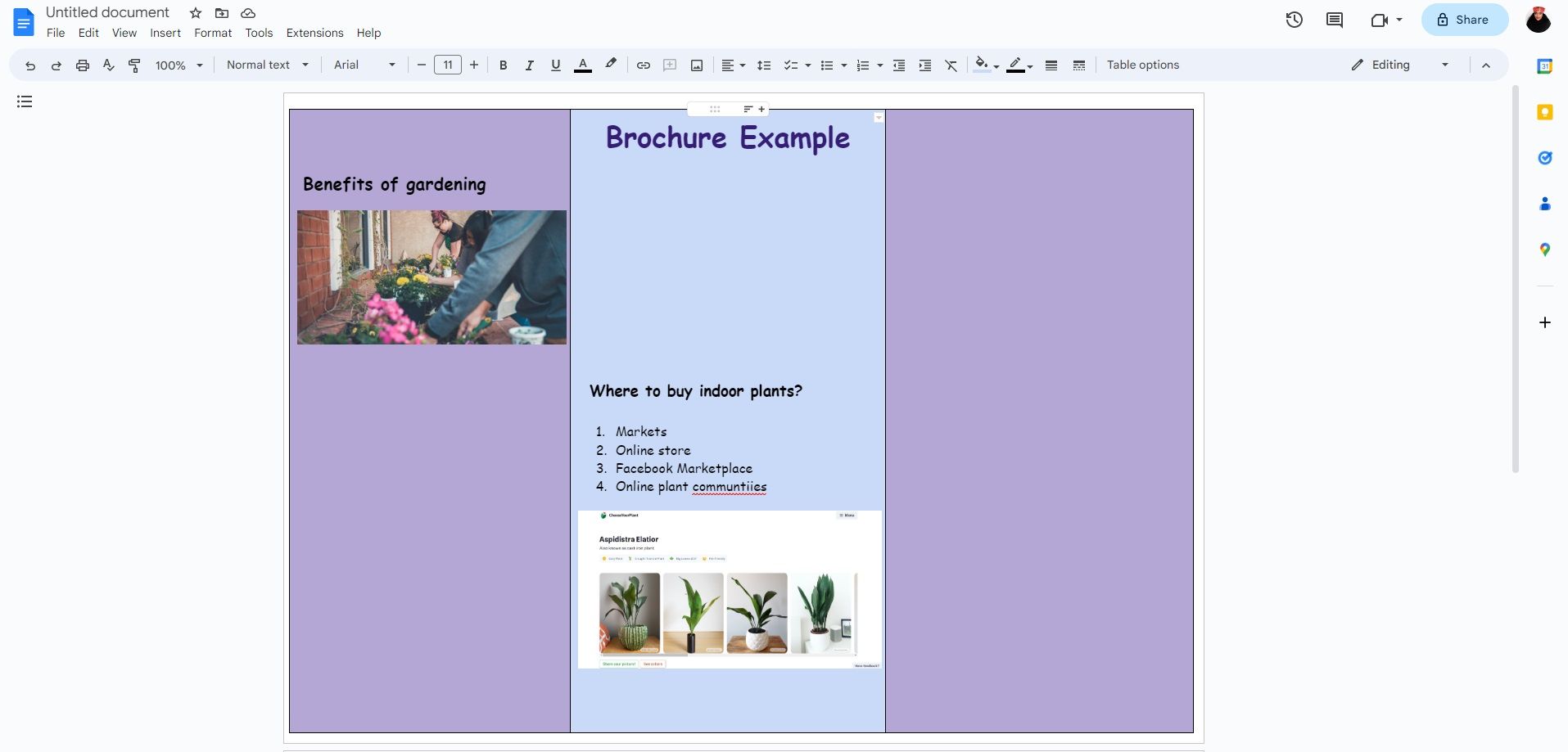 Membuat brosur di Google Docs