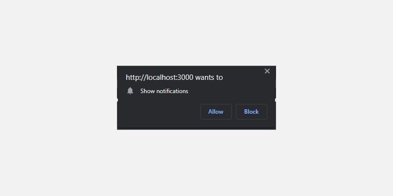 Browser Notification Request pop up window