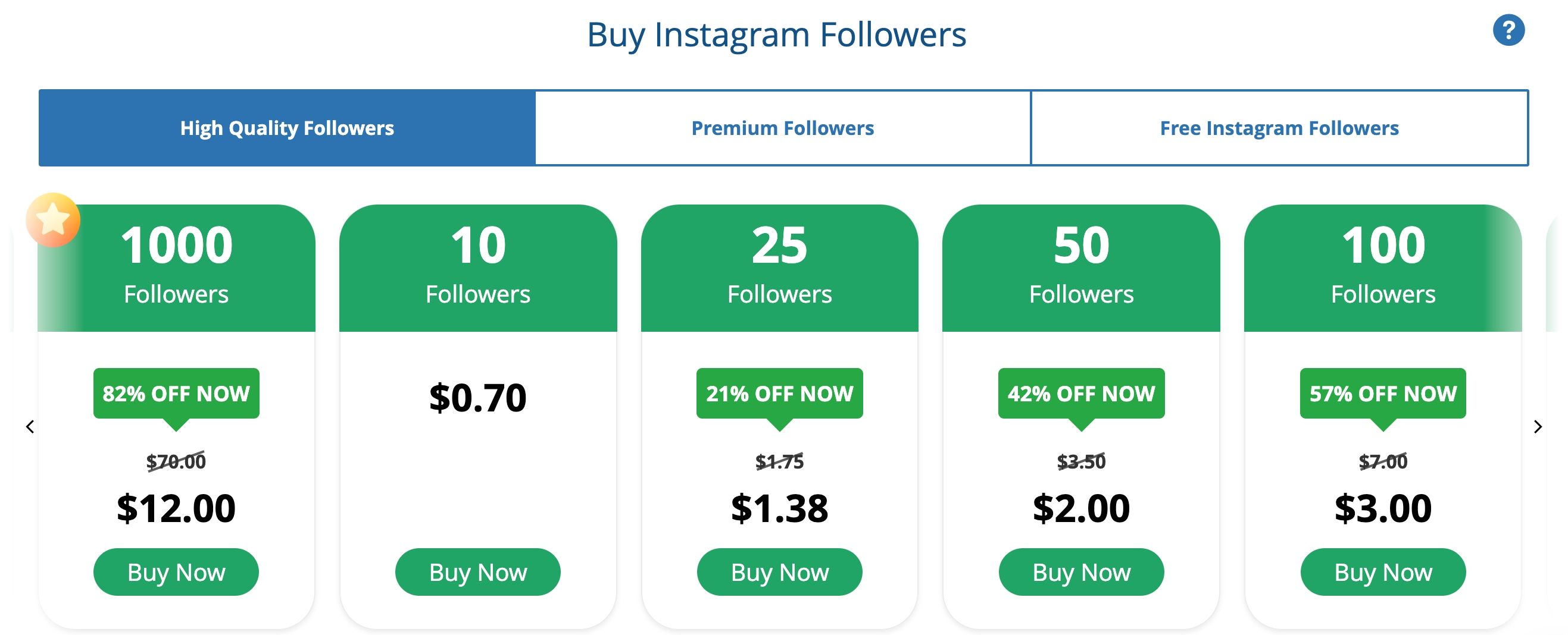 An ad marketing Instagram followers for purchase