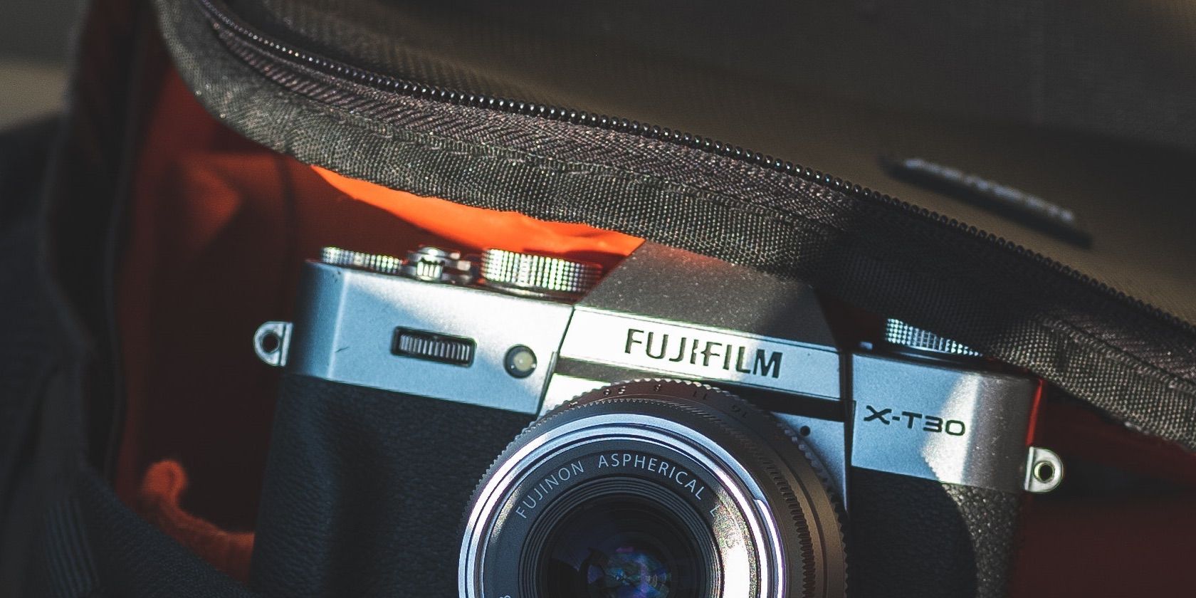 Photo of Fujifilm camera in a bag