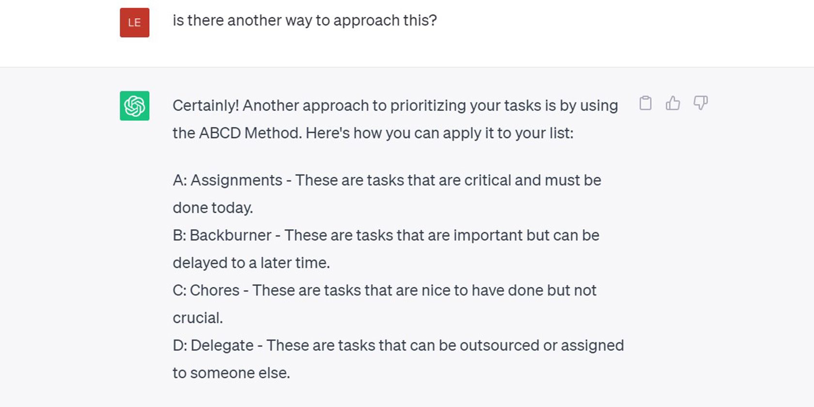 ChatGPT ABCD method part one