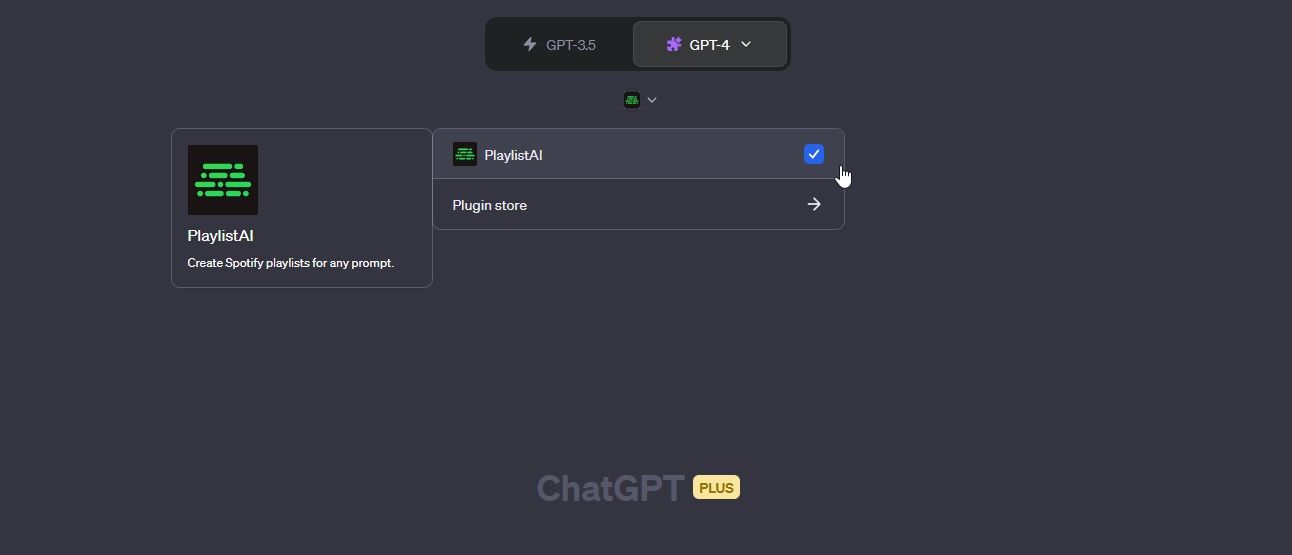 chatgpt adding playlistai plugin