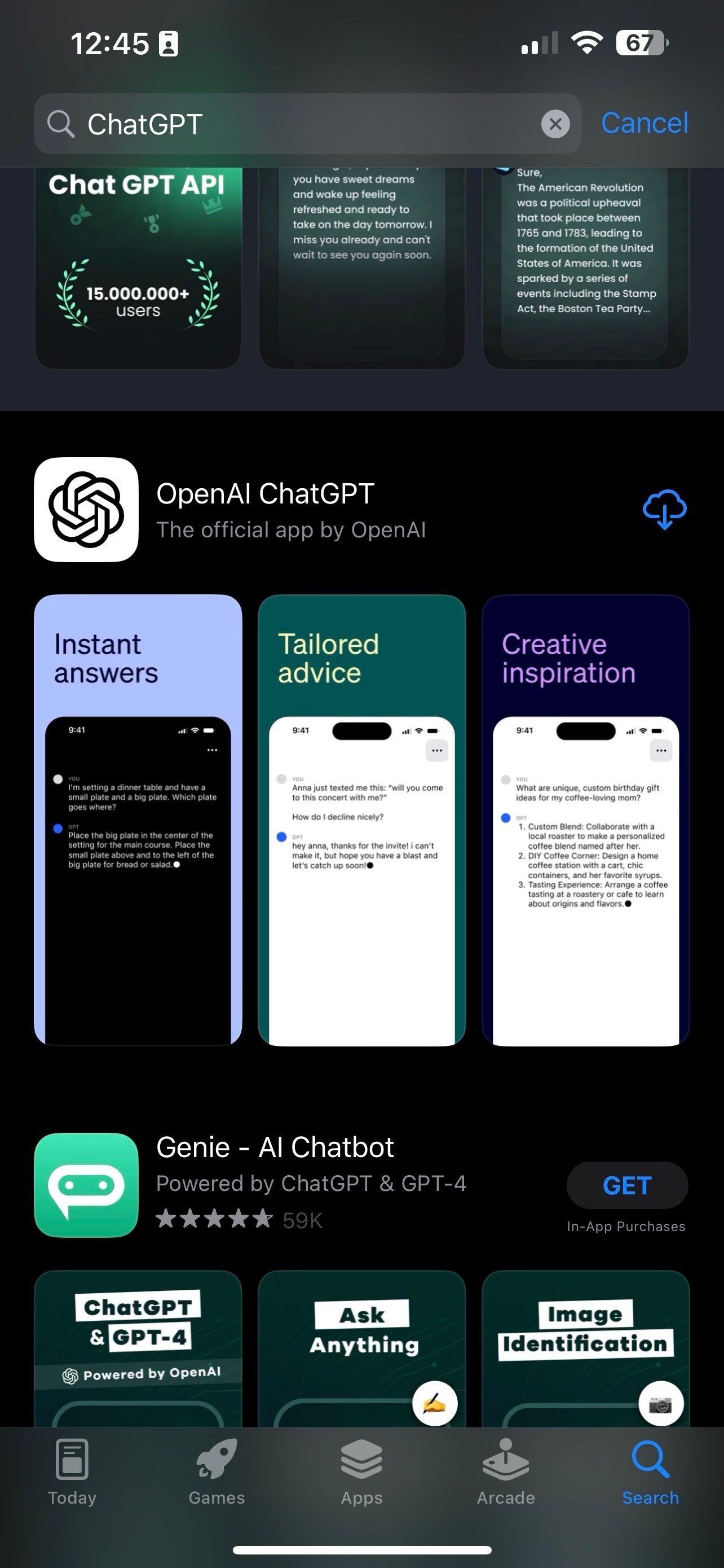 ChatGPT in App Store