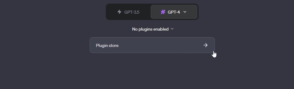 chatgpt plugin store option
