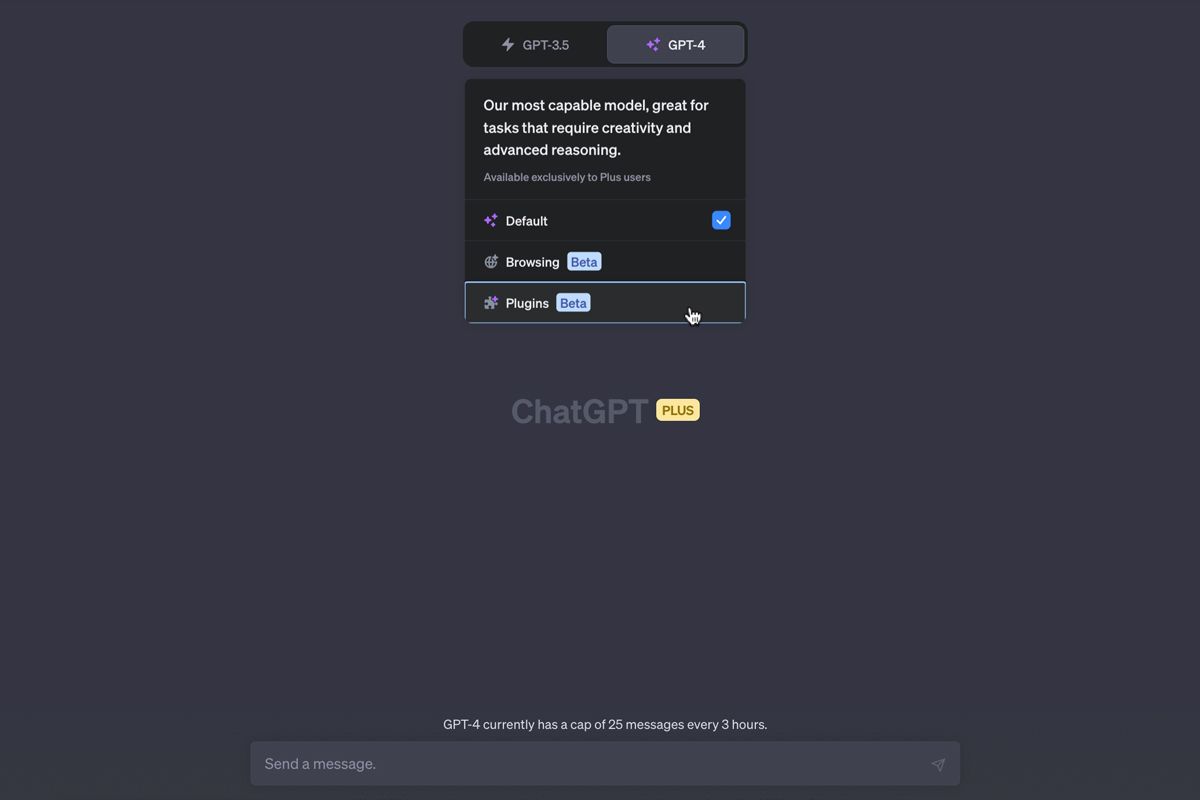 ChatGPT Plus GPT 4-Plugins