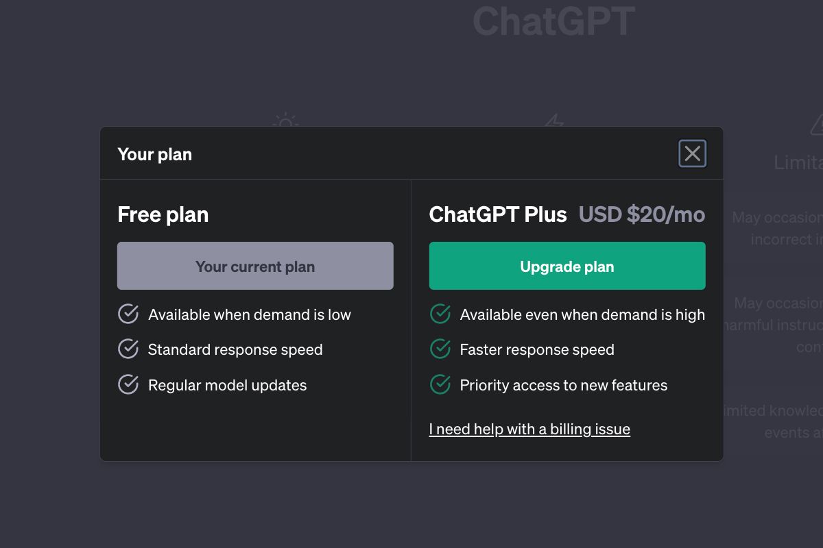 ChatGPT Plus-Pläne