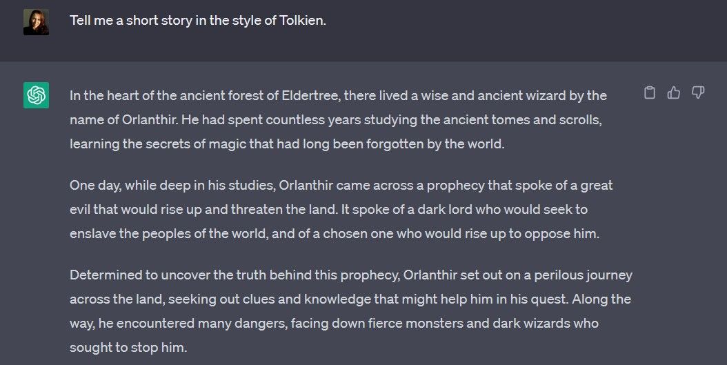 Truyện ngắn của ChatGPT theo phong cách Tolkien