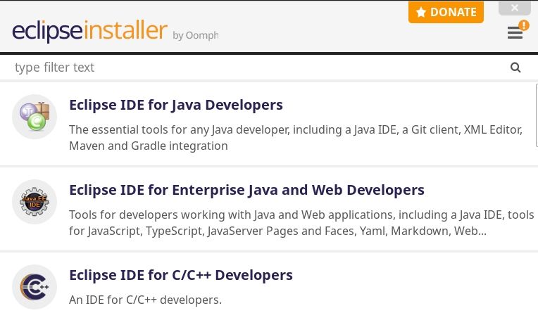 choose the Eclipse IDE package