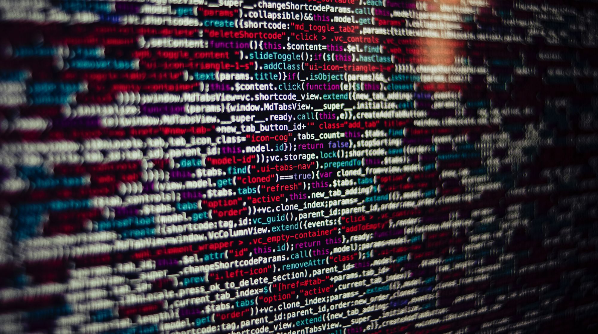 close up shot of code on computer screen