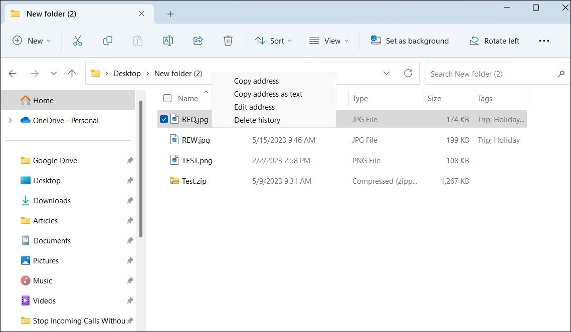Copy File Path Using File Explorer Address Bar on Windows