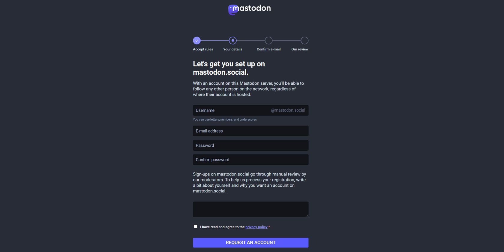 Create a Mastodon-social account