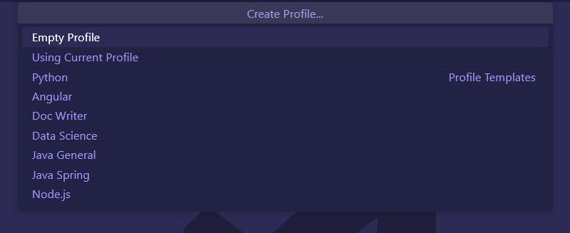 Creating a profile from a profile template