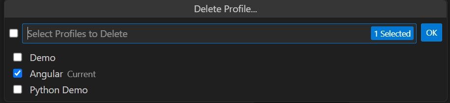 Steps for deleting a profile