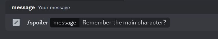 Using spoiler command to hide text on Discord