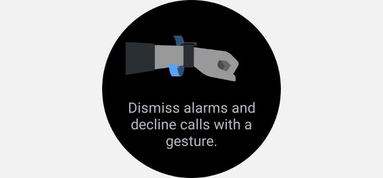 The dismiss call gesture on Watch 5