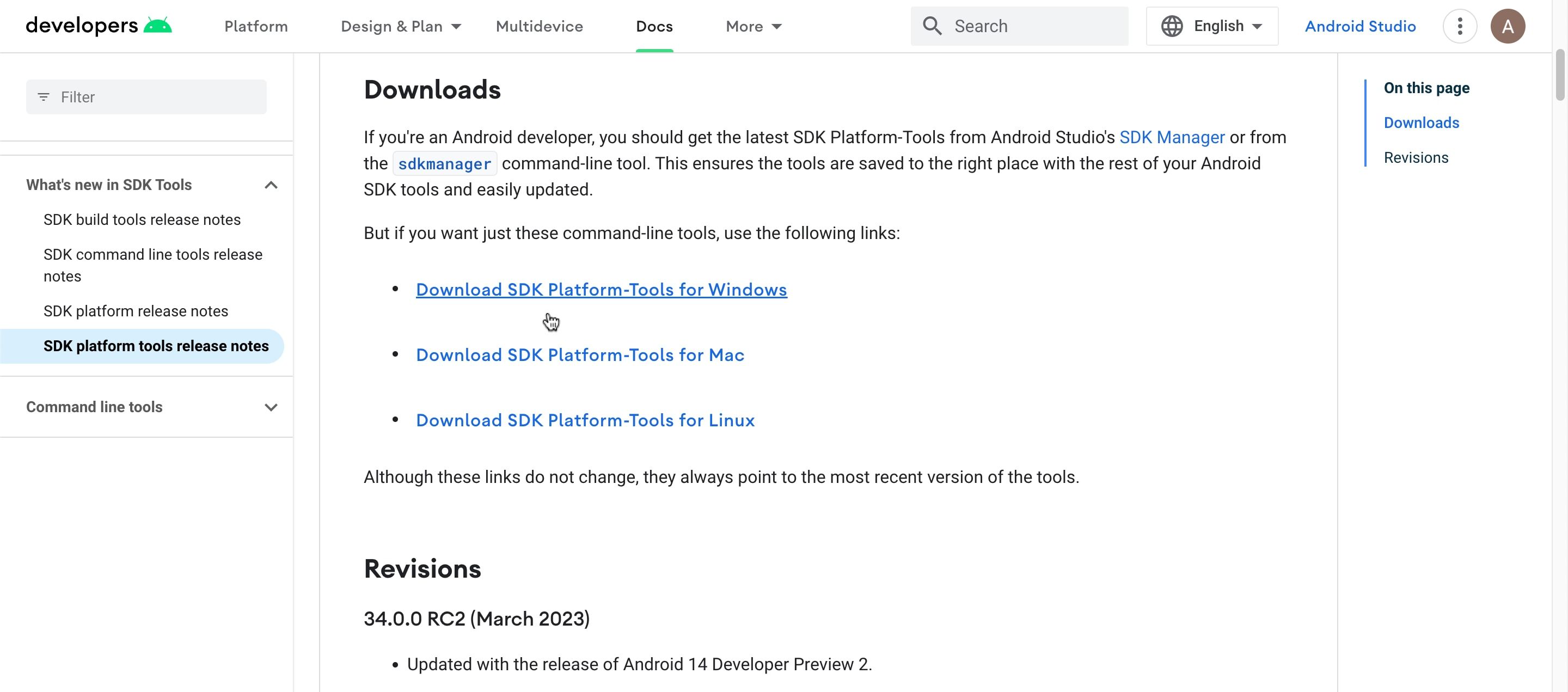 download sdk platform tools for android