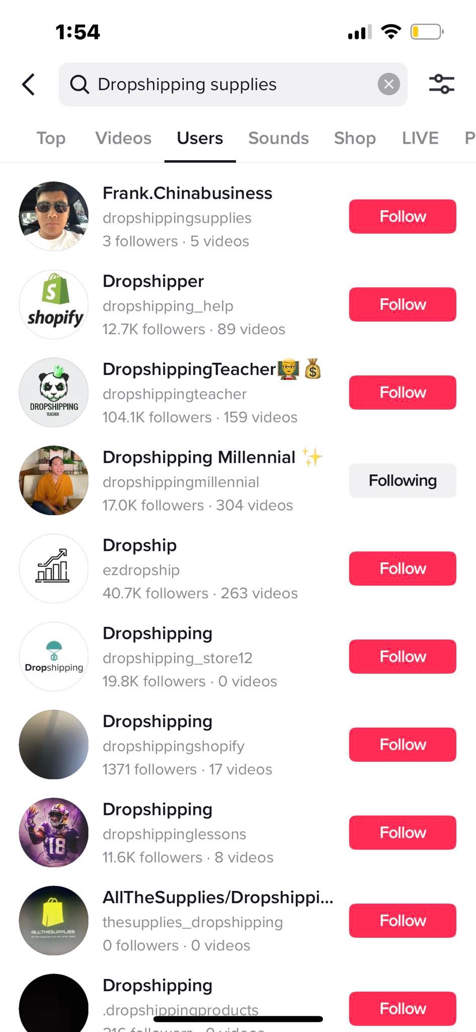 حساب‌هایی که لوازم Dropshipping را در TikTok تبلیغ می‌کنند